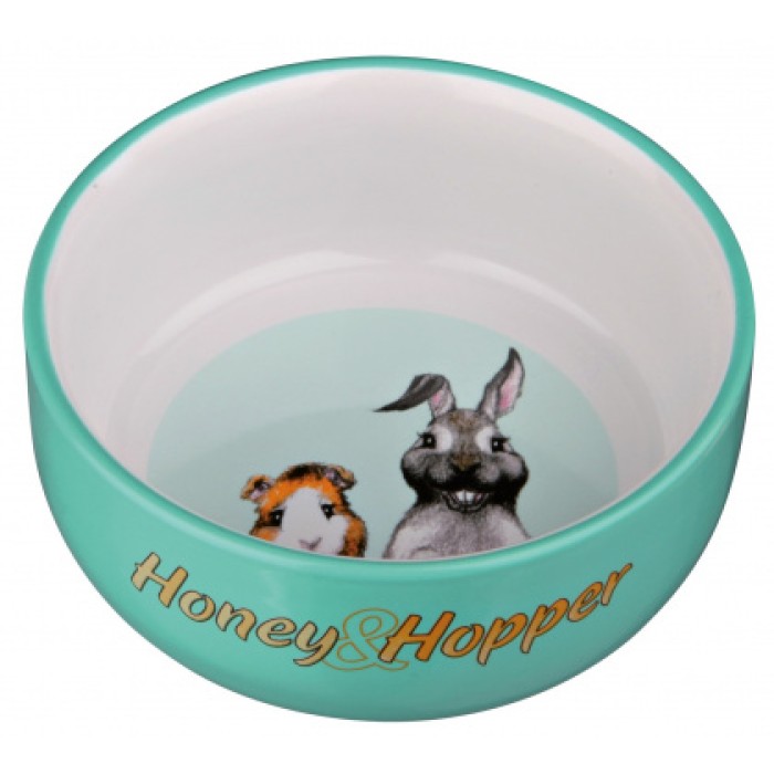 Миска керамічна TRIXIE - Honey & Hopper, 250 мл/D-11 см для: морських свинок, кроликів